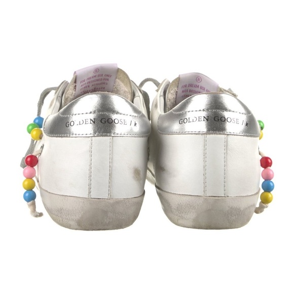 GOLDEN GOOSE Leather Printed Sneakers Size 38 - Picture 4 of 6